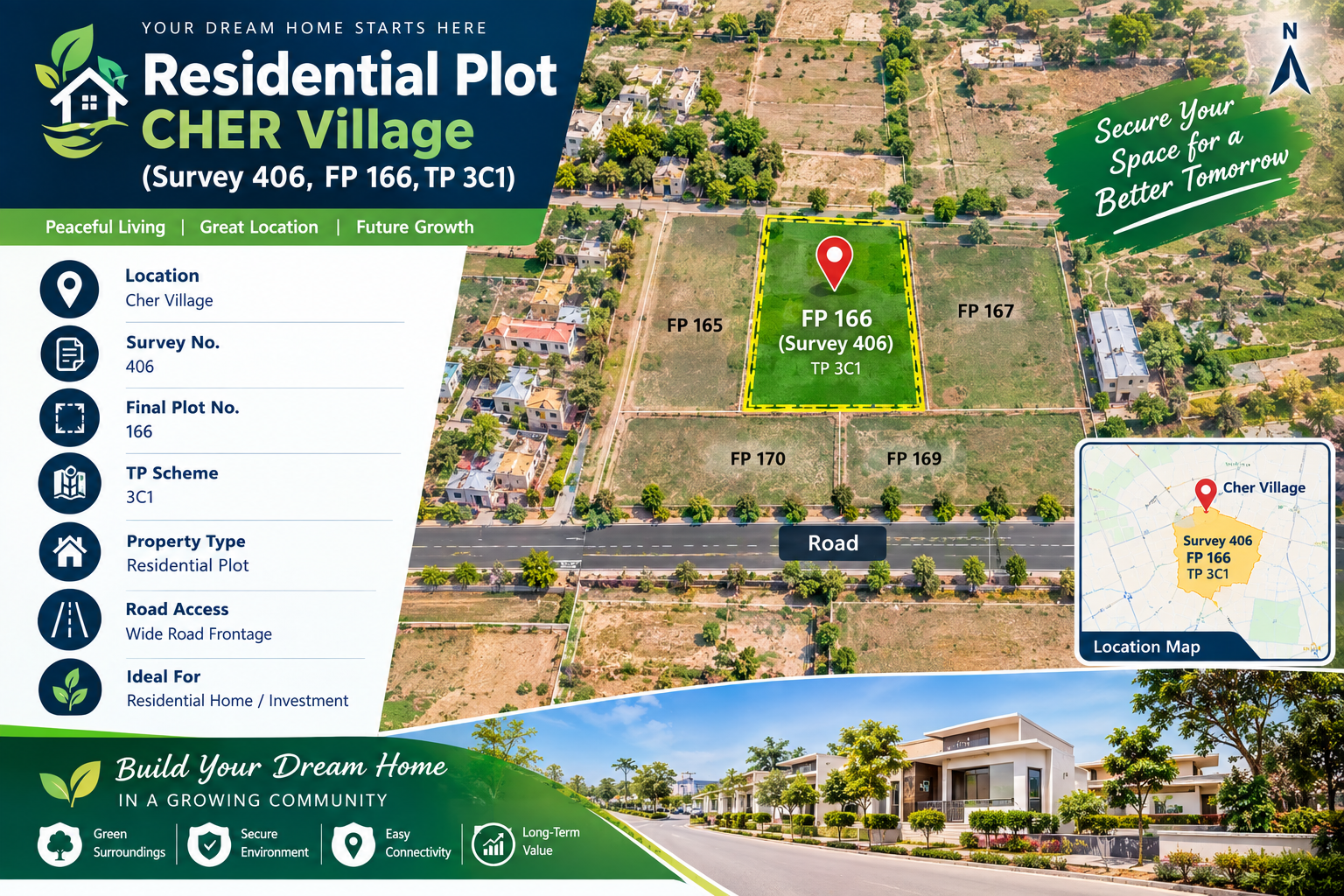 Residential Plot - CHER Village (Survey 406, FP 166, TP 3C1)